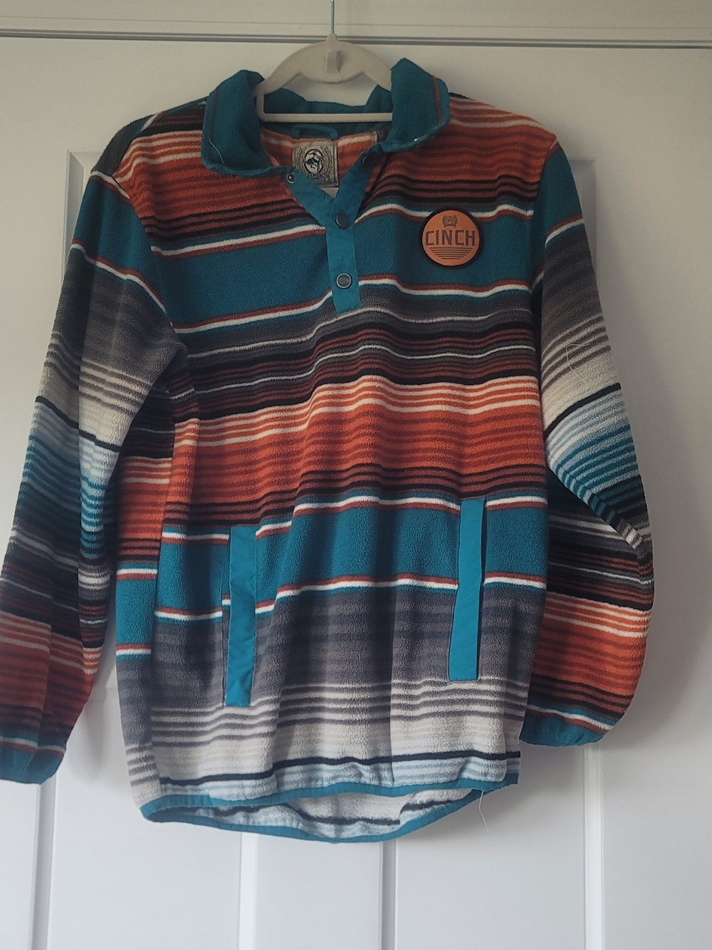 Cinch Mens Blabket Stripe Fleece Pullover